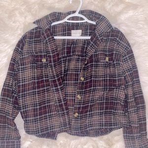 American eagle cropped flannel